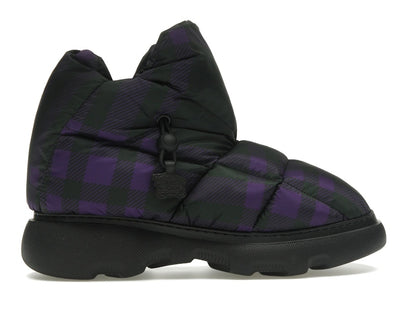 Burberry Check Pillow Boot Black Purple