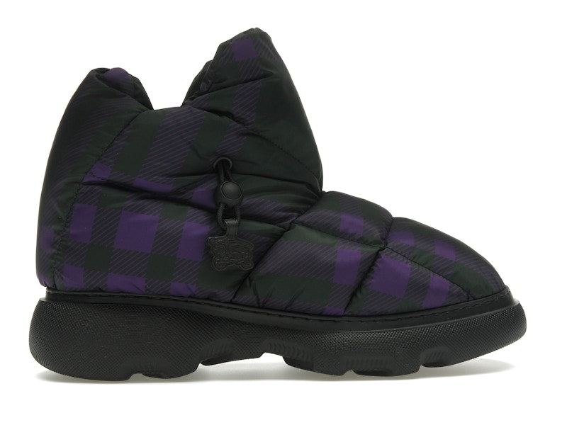 Burberry Check Pillow Boot Black Purple