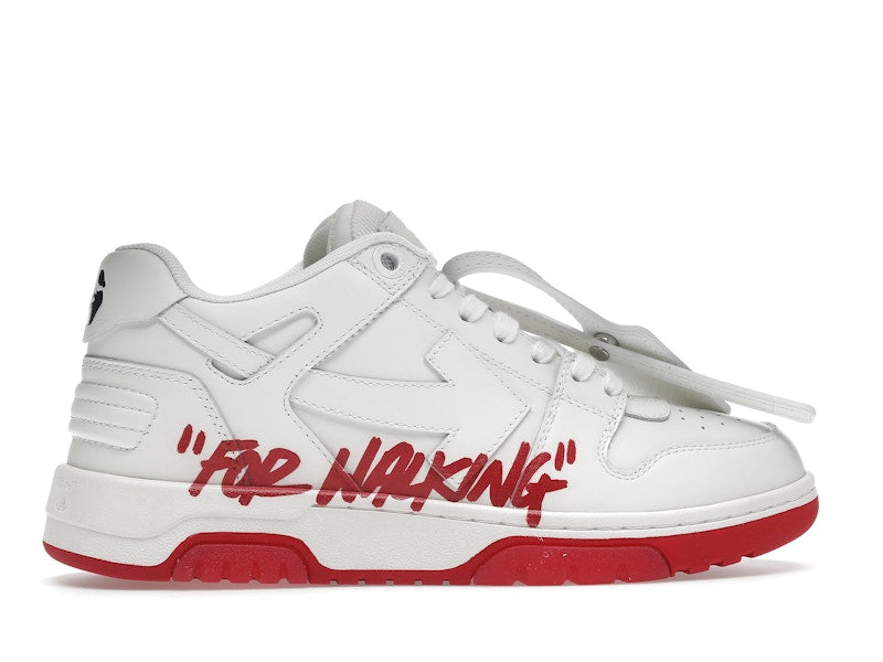 OFF-WHITE Out Of Office "OOO" Low Tops For Walking White White Red SS22