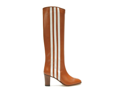 adidas x Gucci 73mm Knee-High Boots Cognac Leather