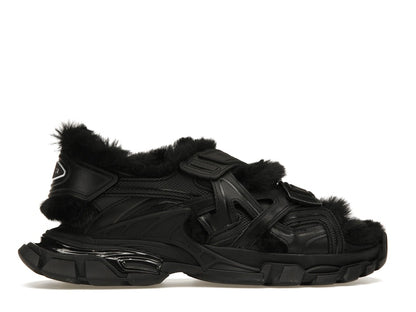 Balenciaga Track Sandal Fake Fur Black