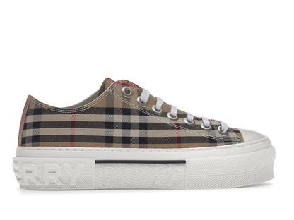 Burberry Vintage Check Cotton Sneakers Archive Beige White (Women's)