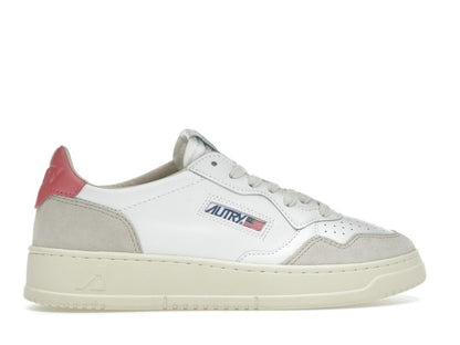 Autry Medalist Leather Low White Tearose Beige (Women's)