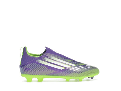 adidas F50 League Laceless FG/MG Purple Rush Cloud White Lucid Lemon (GS)