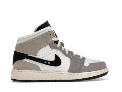 Jordan 1 Mid SE Craft White Cement Grey Black (GS)