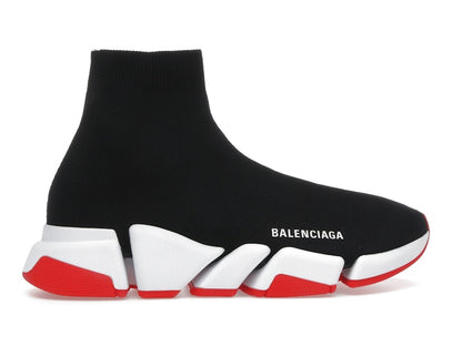 Balenciaga Speed 2.0 Recycled Knit Black White Red Sole