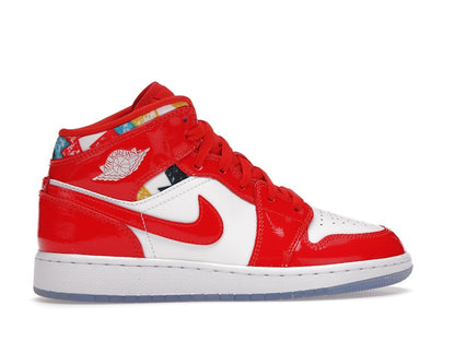 Jordan 1 Mid Barcelona Sweater Red Patent (GS)