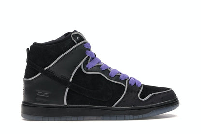 Nike SB Dunk High Black Purple Box