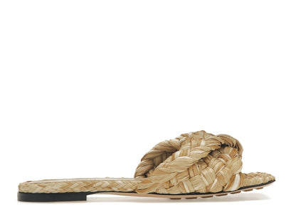 Bottega Veneta Raffia Stretch Flat Sandals Macadamia (Women's)