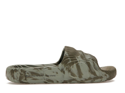 adidas Adilette 22 Slides Olive Strata Silver Green