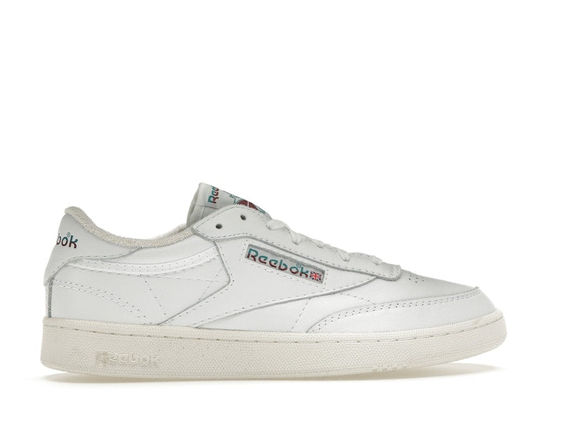 Reebok Club C 85 White Teal Burgundy Logo