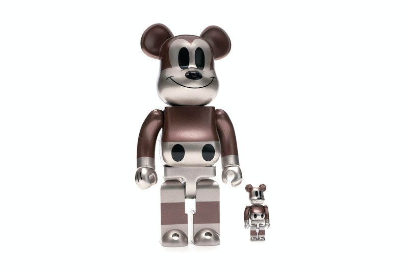 Bearbrick x Undefeated x Disney Mickey Mouse 90th Anniversary 100% & 400% Set Copper/Black