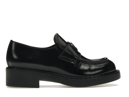Prada Chocolate 50mm Loafer Black Brushed Leather