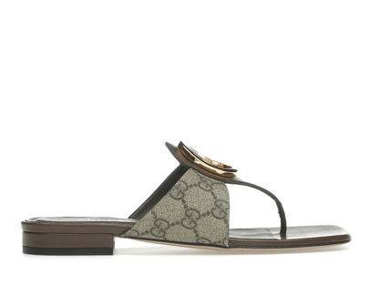 Gucci Blondie Thong Canvas Sandals Ebony (Women's)