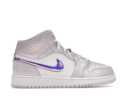 Jordan 1 Mid SE Barely Grape Iridescent Swoosh (GS)