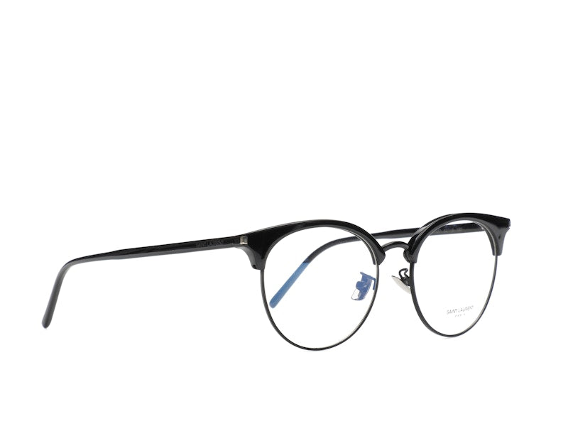 Saint Laurent Round-Frame Acetate Optical Frames Black Black Transparent (SL233F-30002729-001)