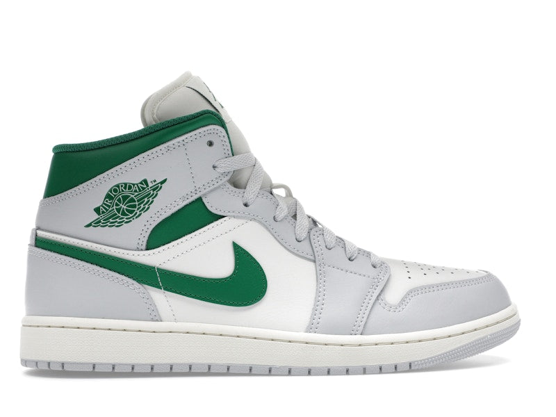 Jordan 1 Mid White Pure Platinum Pine Green
