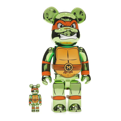 Bearbrick x Teenage Mutant Ninja Turtles Michelangelo 100% & 400% Set