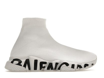 Balenciaga Speed Graffiti Trainers White Black