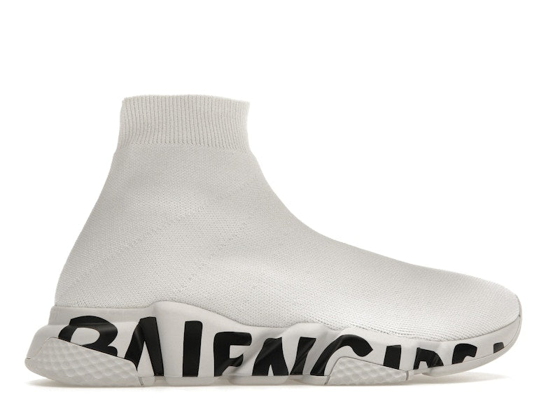 Balenciaga Speed Graffiti Trainers White Black