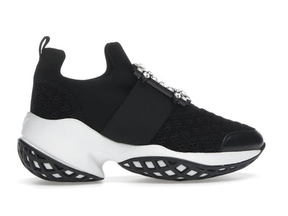 Roger Vivier Viv' Run Fabric Black White Crystal Buckle (Women's)
