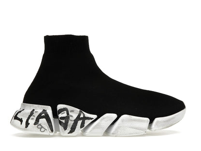 Balenciaga Speed 2.0 Graffiti Recycled Knit Black (Women's)