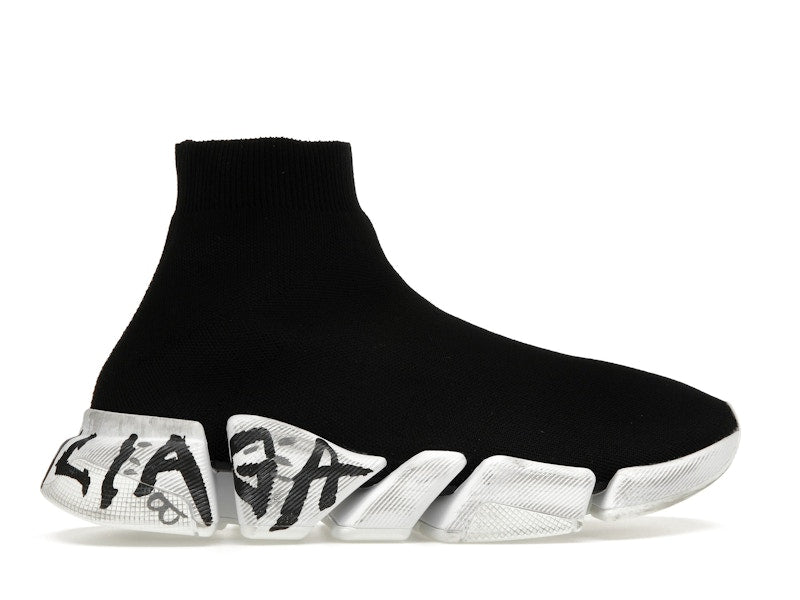 Balenciaga Speed 2.0 Graffiti Recycled Knit Black (Women's)