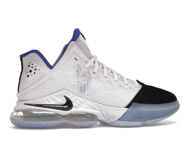 Nike LeBron 19 Low White Medium Blue Siren Red Black