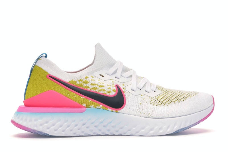 Nike Epic React Flyknit 1 White Pink Blast Citron