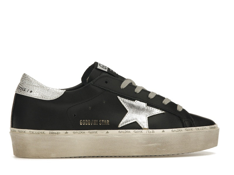 Golden Goose Hi-Star Black Silver (Women's)
