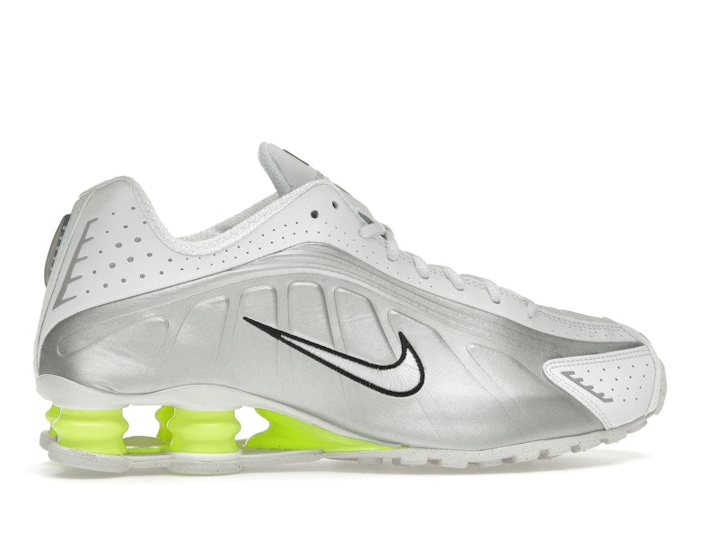 Nike Shox R4 White Metallic Silver Volt (Women's)