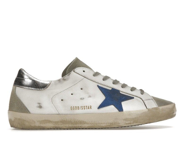 Golden Goose Super-Star White Elecctric Blue Silver
