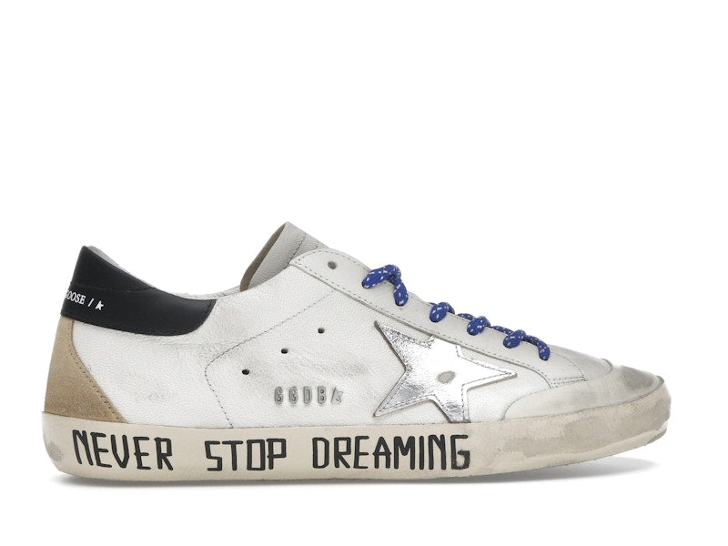 Golden Goose Super Star Never Stop Dreaming White Black Silver-tone