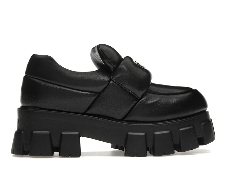 Prada Soft Padded 55mm Loafers Black Nappa Leather