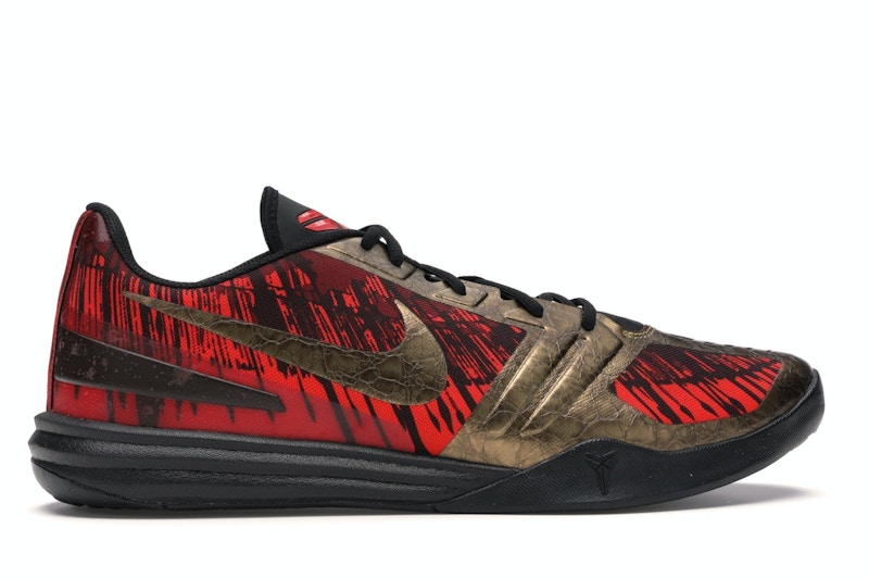 Nike KB Mentality Black Metallic Gold Chilling Red