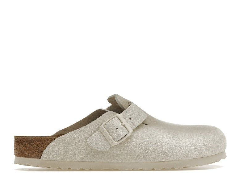Birkenstock Boston Antique White Suede