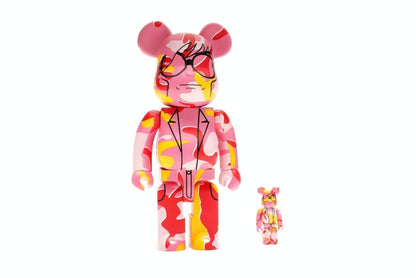 Bearbrick Andy Warhol Camo Ver. 100% & 400% Set Pink