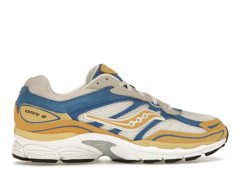 Saucony ProGrid Omni 9 Premium Cream Yellow Royal Blue