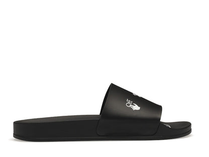 OFF-WHITE Drowning Man Logo Slides Black White FW21