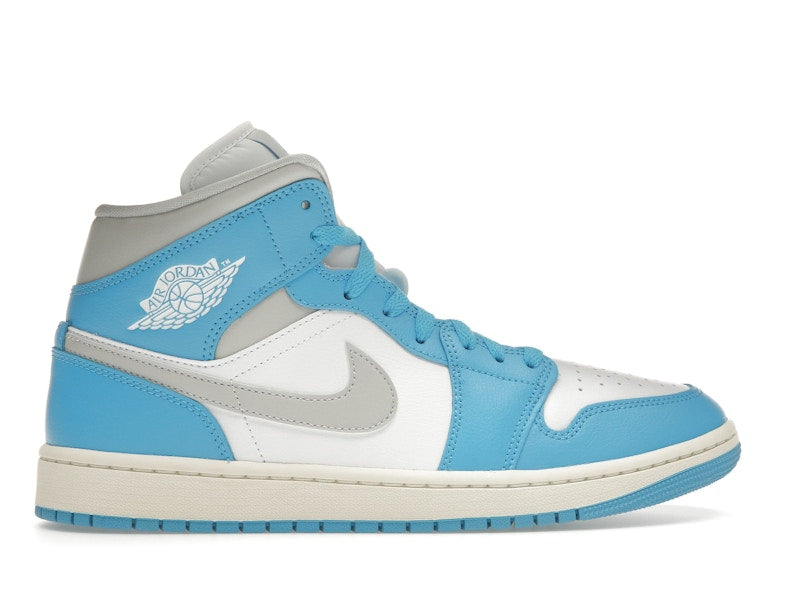 Jordan 1 Mid Dark Powder Blue White Sail Neutral Grey (Women's)