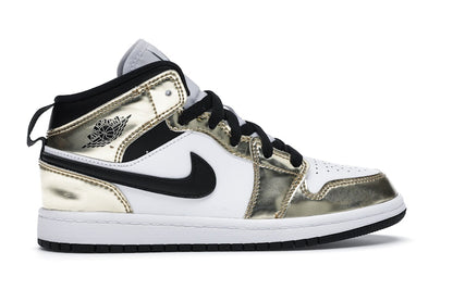 Jordan 1 Mid Metallic Gold Black White (PS)