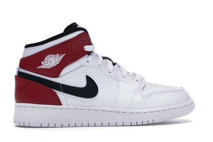 Jordan 1 Mid White Black Gym Red (GS)