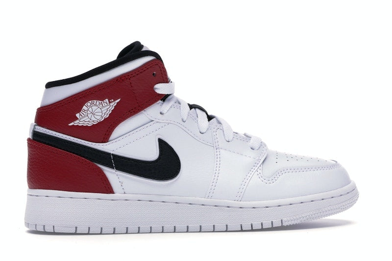 Jordan 1 Mid White Black Gym Red (GS)