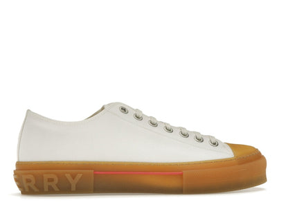Burberry Logo Detail Cotton Trainer White