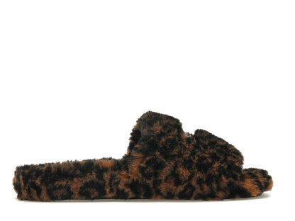 Balenciaga Furry Slide Leopard Brown Black