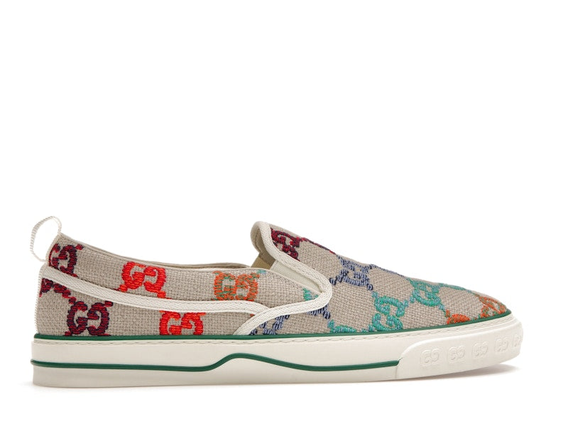 Gucci Tennis 1977 Slip On GG Logo White Multi