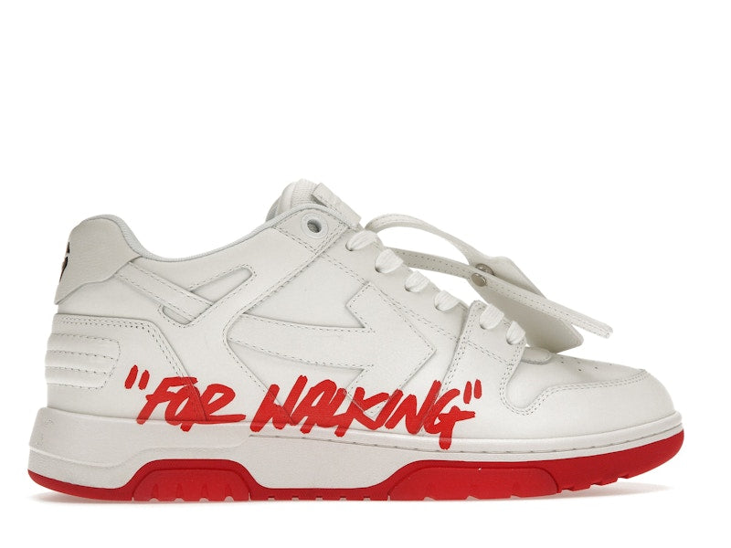 OFF-WHITE Out Of Office OOO Low Tops White Red