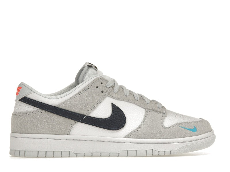 Nike Dunk Low White Grey Navy Aqua Mini Swoosh