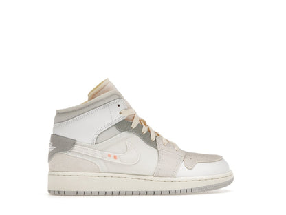 Jordan 1 Mid SE Craft Inside Out White Grey (GS)