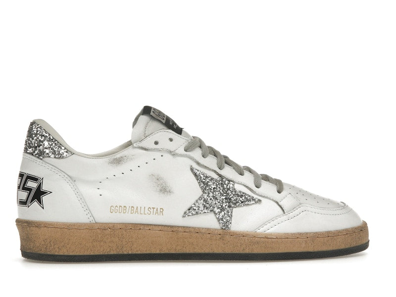 Golden Goose Ball Star White Silver Glitter (Women's)